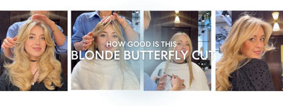 How good is this blonde butterfly cut?
