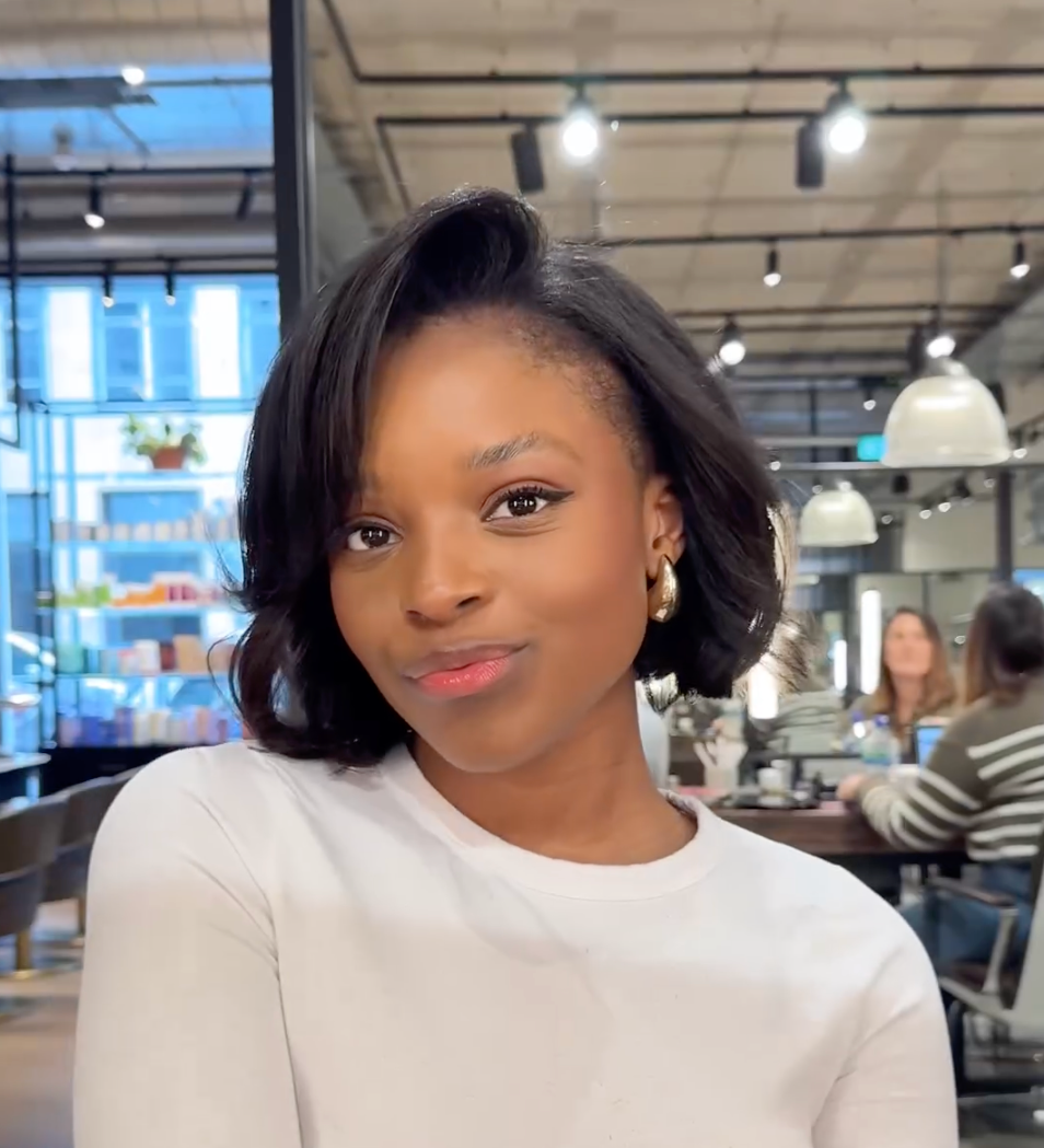 Enjoy this natural ‘fro to old money bob transformation